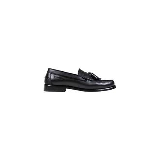 Tommy Hilfiger Zwarte Leren Instap Loafers