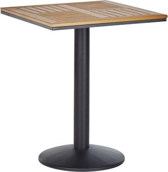 Beliani Mesa de jard&iacute;n 4 personas de madera pl&aacute;stica marr&oacute;n