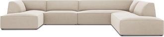 BLOOMINGLOFT 7-Sitzer Panorama-Sofa Sao 366 x 273 cm, mit Samtbezug - lange Seite rechts