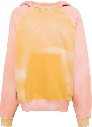 Alchemist Throwback distress-detail hoodie - men - Cotton - S - Yellow