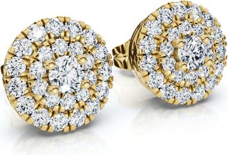 Pompeii3 5/8Ct Double Halo Womens Diamond Earrings 14k Gold Lab Grown