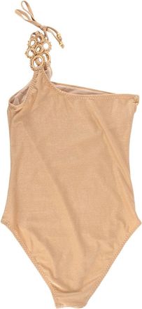 My Beachy Side Gold One Shoulder Swimsuit Size XS
