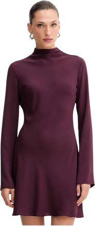 Patrizia Pepe Mini Flared Jurk - Dames - Jurken - Paars - Maat: L Leer