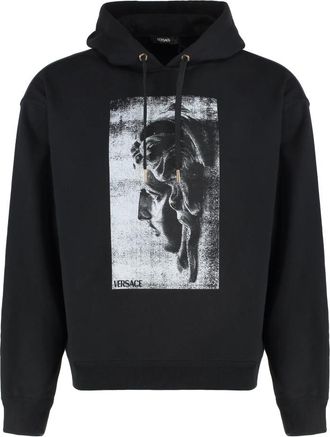 Versace Hoodies - Heren - Hoodies - Zwart - L - Katoen - Hoodies & sweatvesten