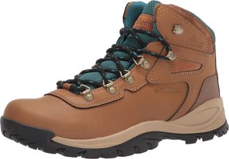 Columbia Womens Newton Ridge Plus Hiking Shoe, Elk/River Blue, 8.5