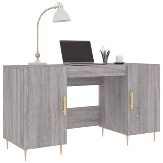 Berkfield Home Elegant Desk Grey Sonoma 140x50x75 cm Engineered Wood | Size: 140 x 50 x 75 cm