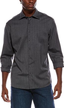 Eterna Fine Wool Chalk Stripe Modern Fit Shirt
