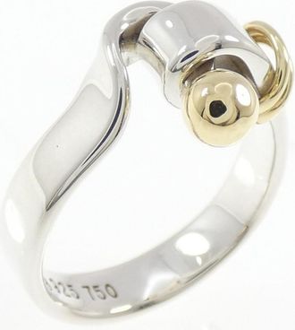 Tiffany & Co. Silver Yellow Gold Yellow Gold (18K) Silver 925 Band Ring (Pre-Owned)