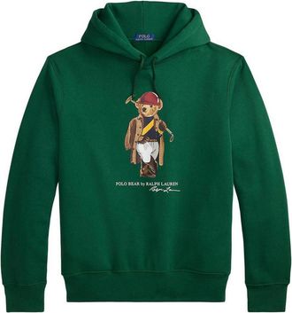 Polo Ralph Lauren Green Hoodie With Printed Bear
