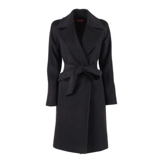 Max Mara Dravenna Mantel - Dames - Mantels - Zwart - Maat: XS Zijde