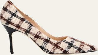 Manolo Blahnik BB Plaid Wool Pumps