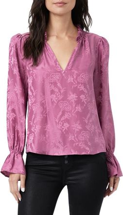 Paige Laurin Floral Silk Jacquard Blouse in Dusty Plum at Nordstrom, Size X-Small