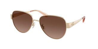 Coach HC7186 CDP37 Polarized 900587 Womens Sunglasses Gold Size 57