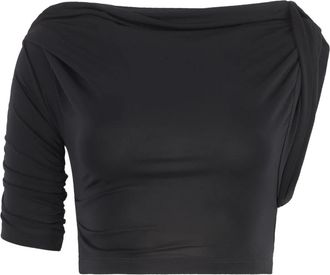 Jacquemus Le Haut Drapeado - Dames - T-shirts - Zwart - XS - Polyester - Tops