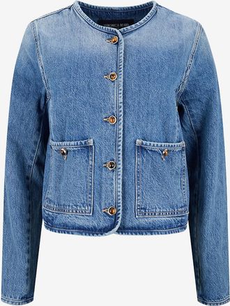 Veronica Beard Kurze Jeansjacke mit rundem Kragen Andrea