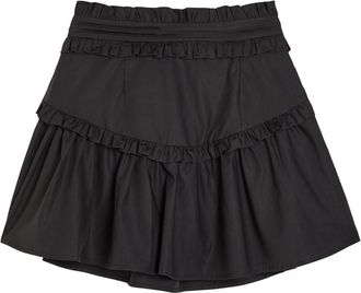 Sister Jane Birdie Ruffled Poplin Mini Skirt - Black - 12 (UK12 / M)