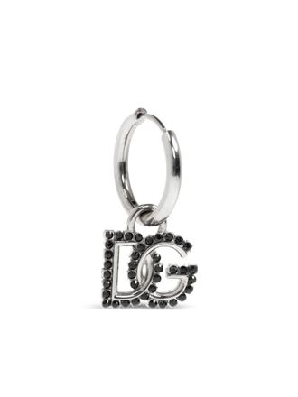 Dolce & Gabbana hoop DG-logo single earring - Silver