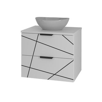 Petits Meubles Mueble lavabo individual 60cm paneles de melamina y mdf blanco