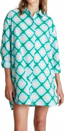 Compa&ntilde;&iacute;afant&aacute;stica Oversized Tunic In Turquoise Geo