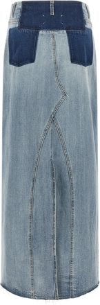 Maison Margiela Two-Tone Denim Skirt - Blue