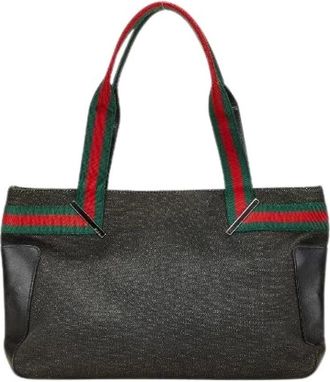 Gucci Pre-owned Tote Bags, female, Black, Size: ONE SIZE Pre-owned Denim Tote