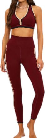Beach Riot Nella High Rise Legging In Maroon Merlot