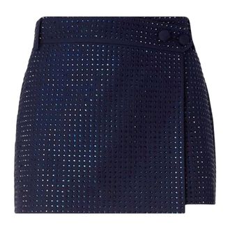 Pinko Pinko, Rokken, Dames, Blauw, M, Polyester, Soave Full Strass Rok