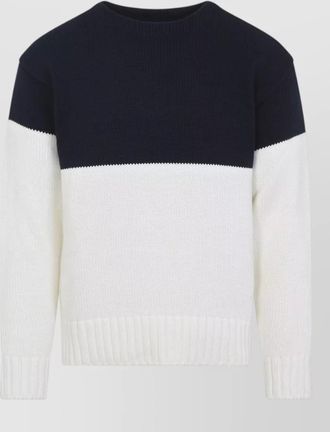 Ralph Lauren Purple Label crew neck long sleeve color block sweater
