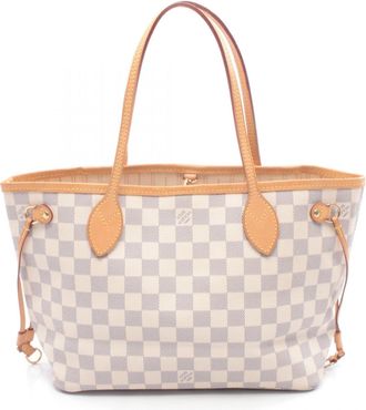 Louis Vuitton White Coated Canvas Leather Handbag Tote Bag (Pre-Owned)