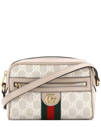 Gucci Beige Gg Coated Canvas Ophidia Shoulder Bag Mini (Authentic Pre-Loved)