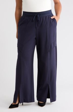 Wit & Wisdom Glider Skyrise Pull-On Wide Leg Pants in Navy at Nordstrom, Size 1 X