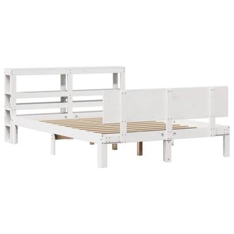 Berkfield Home Beautiful Bed Frame with Headboard without Mattress White 120x200 cm | Size: Small Double