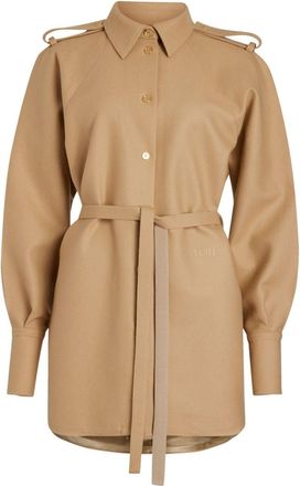 Patou mini shirt dress - women - RWS Virgin Wool/Viscose/Polyamide - 36 - Neutrals