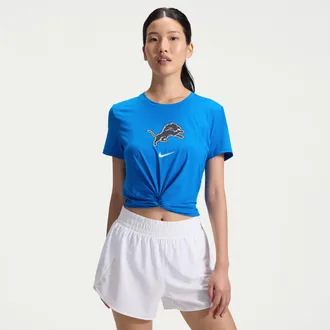 Nike Detroit Lions Rivalries Collection One Classic Twist Nike Womens Dri-FIT NFL T-Shirt in Blue | 04PS45A9J-FJD