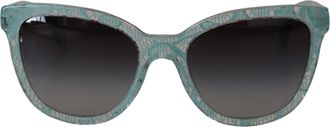 Dolce & Gabbana Blue Lace Acetate Crystal Round DG4190 Womens Sunglasses