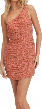 Lush One Shoulder Mini Dress In Red