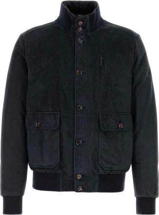 Moorer Heren, Jassen, Blauw, Maat: M Leer