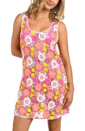 Citrus Happy Cover-Up Crochet Dress in Pink at Nordstrom, Size X-Small