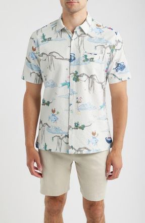 Tori Richard Curious Sky Performance Button Shirt in Off White at Nordstrom, Size Xx-Large