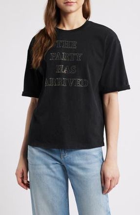 BOSS Evi Rhinestone Embellished Cotton Graphic T-Shirt in Blk at Nordstrom Rack, Size X-Small