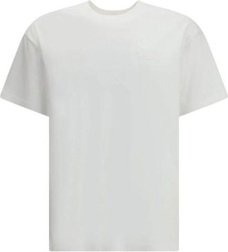 Givenchy Katoenen T-shirt met Grosgrain Patch - Heren - T-shirts - Wit - M - Katoen - Tops