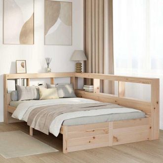 vidaXL Cama Con Estanter&iacute;a Sin Colch&oacute;n Madera Maciza De Pino 120x200cm Vidaxl