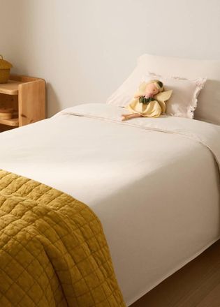 Mango Copripiumino bambino cotone lavato doppia impuntura letto 90 cm grezzo - Home - Letto 90 cm - MANGO HOME