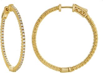 LuvMyJewelry Mericius 14K Yellow Gold Diamond HoopEarrings - 1.01 Cts at Nordstrom