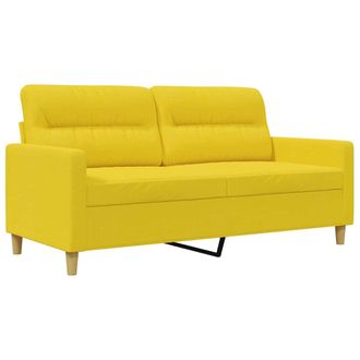 vidaXL Sof&aacute; De 2 Plazas De Tela Amarillo Claro 140 Cm Vidaxl