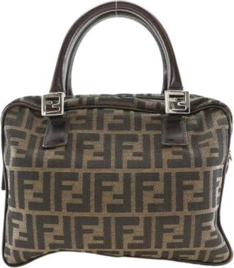 Fendi Pre-owned Nylon Handtas - Dames - Vintage Handtas - Bruin - ONE Size - Nylon - Vintage
