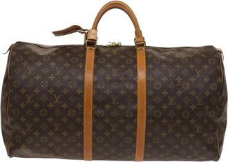 Louis Vuitton Keepall 60 Brown Canvas Travel Bag (Pre-Owned)