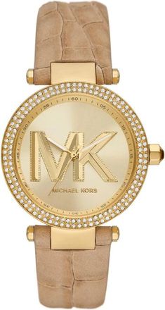 Michael Kors Rosegouden Dameshorloge - Dames - Horloges - Geel - ONE Size - Leer - Accessoires