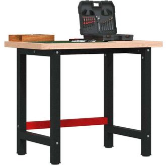 vidaXL Vidaxl - Banco De Trabajo Madera Maciza Haya Rectangular 100x60x83 Cm