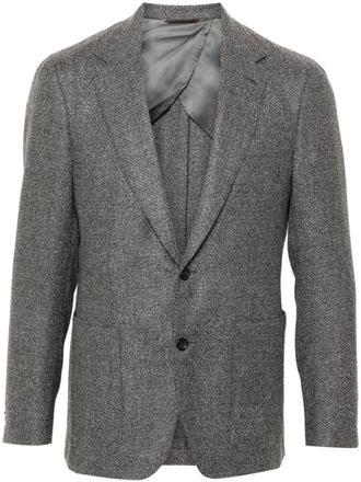 Canali textured single-breasted blazer - Grey